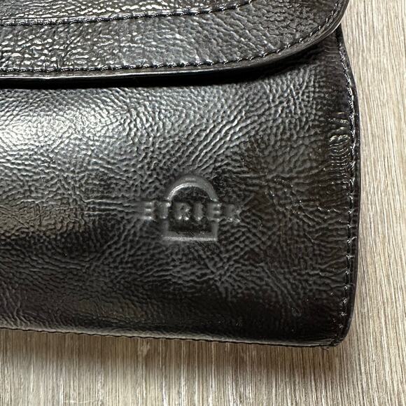 Etrier Black Patent Leather Crossbody Bag French Bag - Picture 3 of 9